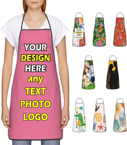 Vista 24 de Delantales impermeables personalizados para diseñar tu propia foto logotipo texto para cocinar hornear 28.3 x 20.4 pulgadas