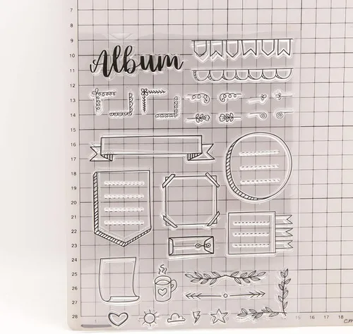 Vista 2 de Sellos transparentes para hacer tarjetas, sellos de goma transparente para álbumes de recortes, álbumes de fotos, sellos en relieve, decoración
