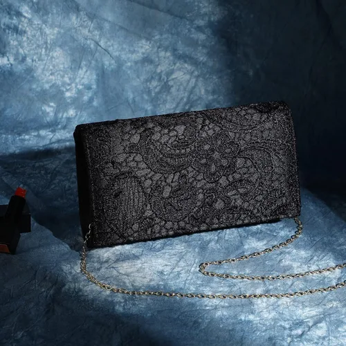 Vista 7 de UBORSE Elegante bolso de mano de encaje floral para mujer, bolso de noche, sobre bolso de embrague, boda, baile de graduación, monederos de fiesta