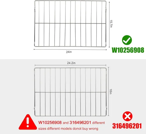 Vista 3 de Rejilla de horno W10256908 mejorada de 61 cm x 40 cm para piezas de estufa y horno Whirlpool Reemplaza W10138079, W10179196, 3195710 estante