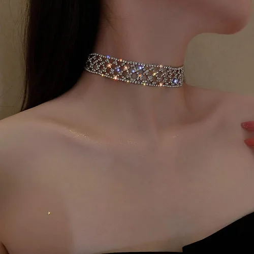 Vista 2 de Missgrace Gargantilla de plata de 3 niveles, collar de cadena de capas delicado collar de cadena simple ajustable con inicial, collar con colgante