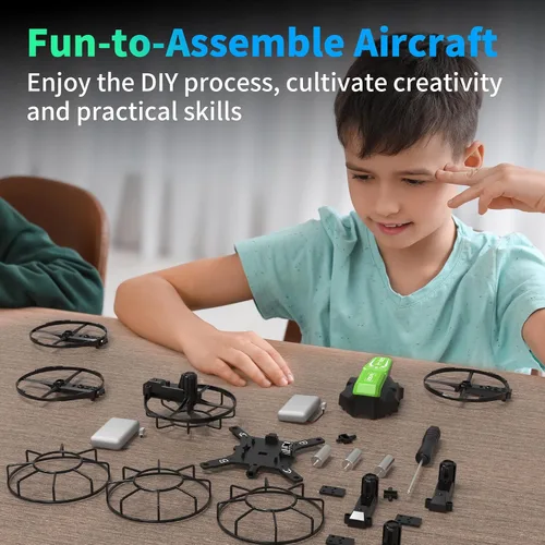 Vista 3 de LE-IDEA IDEA9 Mini Drones con cámara 4K para principiantes, IDEA9 cuadricóptero RC modo sin cabeza 360° Flip, verde