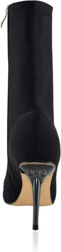 Vista 6 de vivianly Botines elásticos con punta puntiaguda, botas de tobillo a media pantorrilla, botas de tacón de aguja para mujer