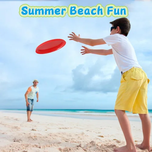 Vista 7 de Juguetes de playa de arena, juguetes de disco volador jumbo de 8 pulgadas para niños y adultos, juego de disco deportivo para patio trasero de playa