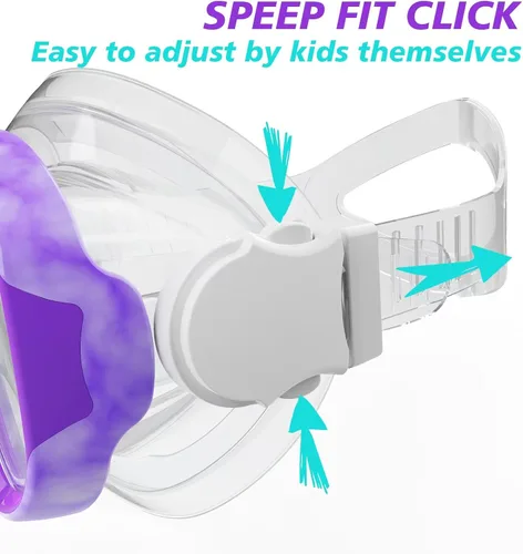 Vista 2 de Gafas de natación para niños con cubierta para la nariz, máscara de buceo de esnórquel para niños y niñas de 5 a 15 años, gafas de natación antivaho
