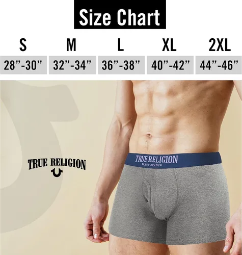 Vista 6 de True Religion Calzoncillos tipo bóxer de algodón elástico para hombre, paquete de 4
