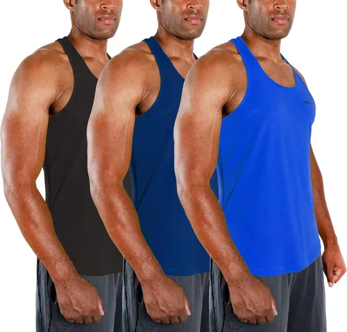 Vista 14 de DEVOPS Paquete de 3 camisetas sin mangas para hombre, con espalda en Y, ajuste seco