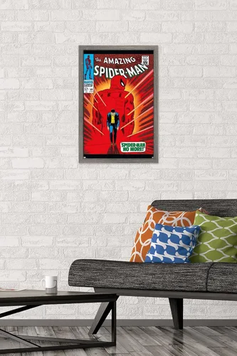 Vista 2 de Trends International Marvel Comics Amazing Spider-Man #50 - Póster de pared, 22.4 pulgadas de largo x 14.7 pulgadas, versión enmarcada en madera