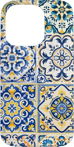 Vista 17 de Funda para iPhone 17 con diseño de azulejos mediterráneos sicilianos