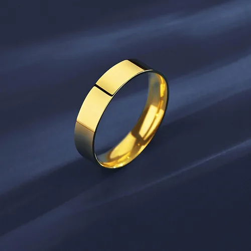 Vista 11 de Anillos chapados en oro de 14 quilates, anillos modernos de oro de banda ancha, anillos gruesos para mujeres y hombres
