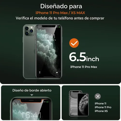 Vista 2 de UNBREAKcable Paquete de 2 protectores de pantalla de privacidad para iPhone 11 Pro Max/Xs Max, vidrio templado inastillable