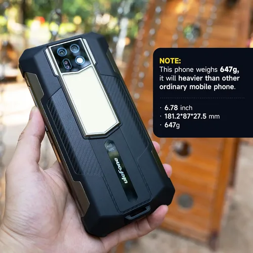 Vista 8 de Ulefone Armor 24 22000mAh Mega Battery - Teléfono resistente desbloqueado, luz de campamento, 24 GB de RAM +256 GB de ROM, pantalla FHD de 6.78