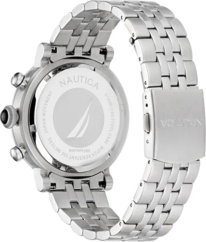 Vista 3 de Nautica Reloj de pulsera de acero inoxidable Spettacolare Reissue para hombre (Modelo NAPSPF203), plateado, Moderno