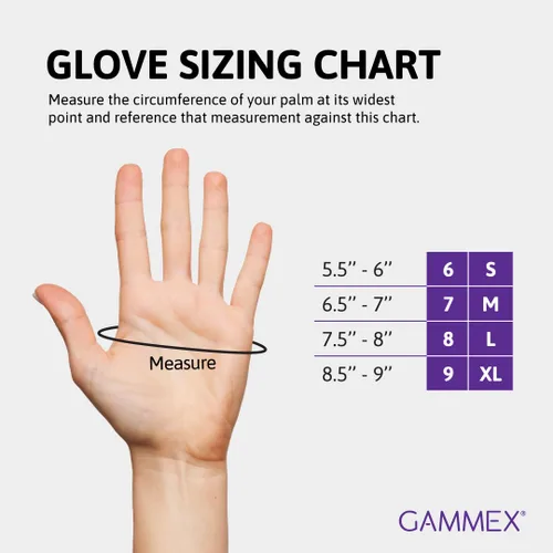 Vista 4 de Ansell GAMMEX PI Ortho - Guantes quirúrgicos desechables sin látex ultra gruesos con microtextura para atención médica, talla 8.5, color verde