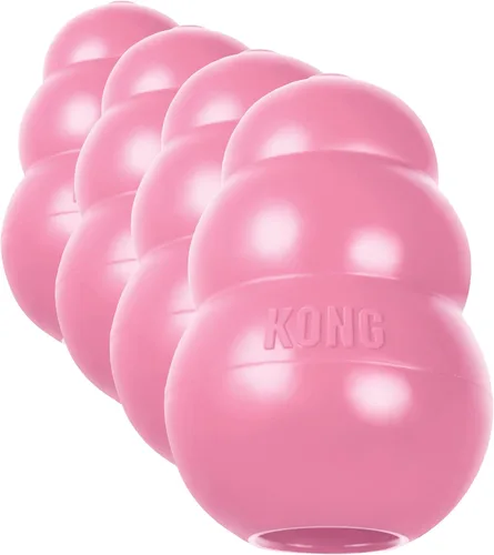 Vista 5 de KONG - Juguete para cachorros de goma natural para dentición - Divertido para masticar, perseguir y buscar - para cachorros extra pequeños - Azul