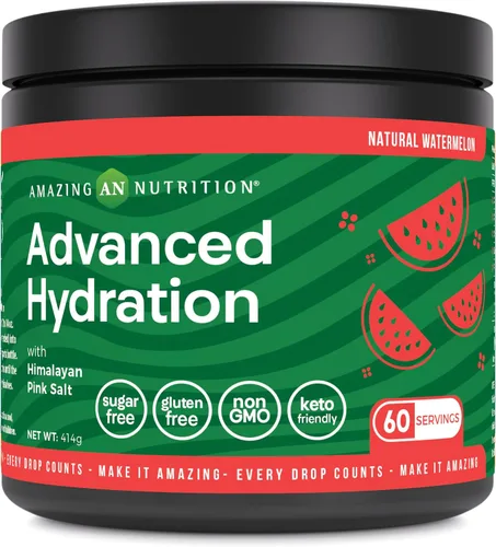Vista 5 de Amazing Nutrition Hidratación avanzada, polvo de electrolitos, 30 porciones, empaquetado con minerales esenciales, sin azúcar, apto para dieta