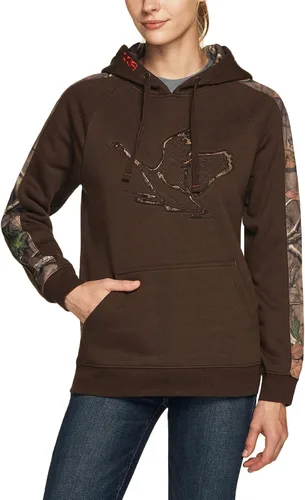 Vista 2 de CQR Sudadera con capucha de forro polar para mujer, con bolsillo frontal al aire libre, sudadera con forro polar de invierno