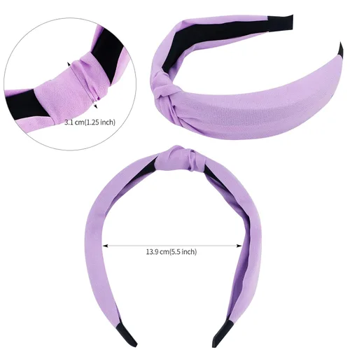 Vista 9 de VELSCRUN 5 diademas para la cabeza, turbante de nudo bohemio ancho, elástico, multicolor, accesorios para el cabello para mujeres y niñas, regalos