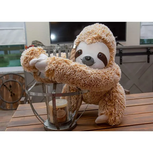 Vista 7 de Animal de peluche realista de perezoso – Piel tierna, abrazable y sedosa, lindo perezoso marrón de tres dedos para regalo de cumpleaños de novia