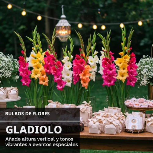 Vista 7 de 4 bulbos de gladiolos mixtos para plantar Coloridas flores de lirio de Cormos de siembra de primavera Flores altas de verano de colores mixtos
