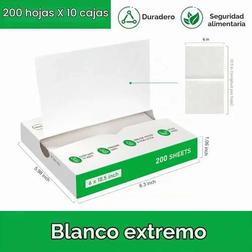 Vista 2 de EcoDispose 2000 hojas de papel precortadas de 6 x 10.5 pulgadas, color Blanco