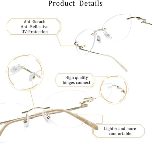 Vista 2 de LifeArt Blue Light Blocking Reading Glasses, Reduce Eyestrain, Stylish for Men and Women