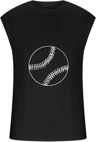 Vista 4 de Camisetas Mangas Estampado de béisbol Deportivo Hombre Camiseta Mangas Cuello Redondo Blusa tipo túnica Deportiva