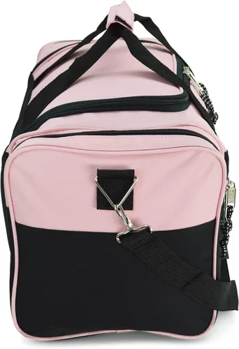 Vista 6 de DALIX - Bolsa deportiva para gimnasio y viajar de 19pulgadas, color negro, rojo, rosa, morado, azul marino, gris y azul, Rosado), DF-019-Pink