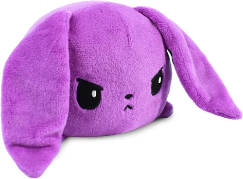 Vista 5 de TeeTurtle - Peluche reversible de conejo blanco y gris, 4 pulgadas Gris + Conejito Blanco