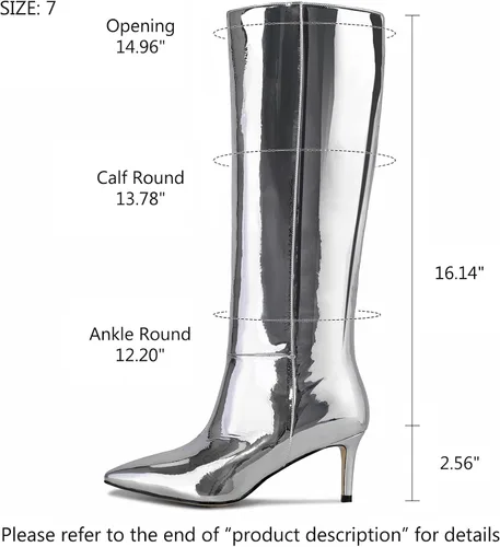Vista 52 de wetkiss Botas altas hasta la rodilla para mujer, con tacón de gatito y diseño de punta puntiaguda, clásicas y sexys