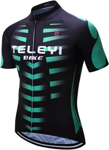 Vista 26 de Ciclismo Jerseys Sets Manga Corta Bicicleta Ropa Trajes Bicicletas Top Hombres MTB Jersey Transpirable Verano Verde Negro 1