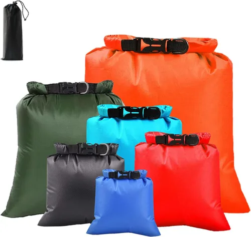 Vista 15 de 6 bolsas secas impermeables, bolsas secas ligeras para kayak, impermeables, bolsa impermeable al aire libre para kayak, senderismo, canotaje