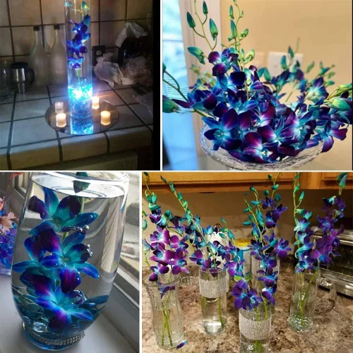Vista 4 de 60 cabezas de orquídeas artificiales, orquídeas falsas para centros de mesa de boda, decoración de ramos, manualidades, despedida de soltera