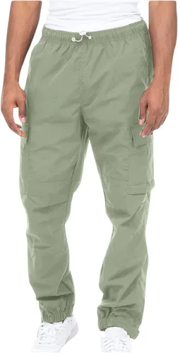 Vista 16 de Aymnlox Pantalones cargo para hombre, holgados, grandes y altos, de lino, con cordón, casual, senderismo, atlético, recto, con bolsillo #A01-Negro