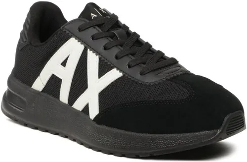 Vista 2 de AX Armani Exchange - Tenis deportivos para hombre con logotipo de gamuza