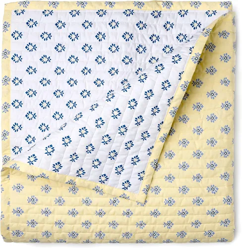 Vista 3 de MARTHA STEWART Naomi - Juego de edredón de 3 piezas, 100% algodón, reversible, fresco, tejido de percal suave, ligero, estampado, 1 edredón, 2