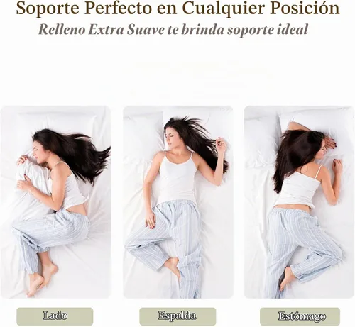 Vista 5 de Threadmill Almohadas de cama suaves tamaño estándar paquete de 2 Almohadas de cama de refrigeración alternativas al plumón para dormir Almohadas