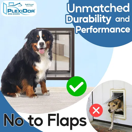 Vista 2 de Plexidor Puertas de bronce para mascotas de montaje en pared para gatos y perros, eficiencia energética, amigables con la seguridad