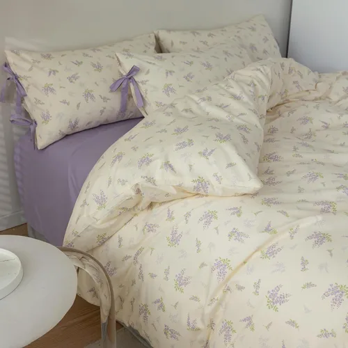 Vista 52 de mixinni Juego de funda de edredón de algodón floral para niñas y adolescentes, con lazos de cremallera, fácil cuidado, ultra suave y transpirable