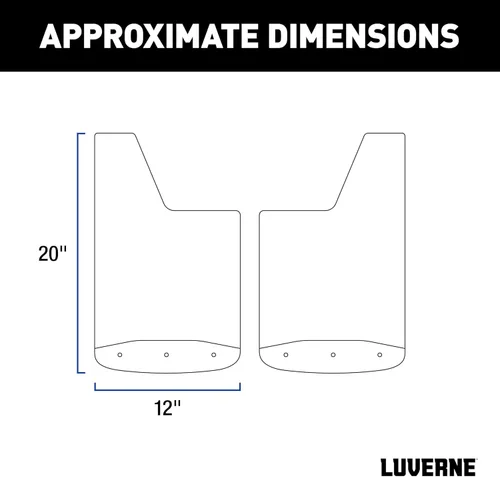 Vista 2 de LUVERNE 251120 Protectores de lodo de goma texturizados delanteros o traseros de 12 pulgadas x 20 pulgadas, Ford F-250, F-350, F-450, F-550 Super