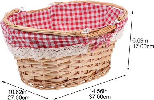 Vista 2 de Cesta de picnic Cesta de flores Cesta de compras portátil Cesta de alimentos Vegetales Contenedor de almacenamiento Variedad Cesta multiusos