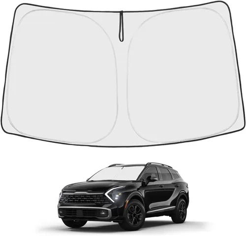 Vista 161 de Proadsy Parasol para parabrisas Rivian R1S 2022-2025 2026 de 4 capas plegable, protector de parasol frontal que bloquea los rayos UV, mantiene