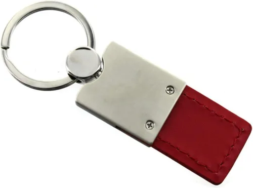 Vista 4 de Au-TOMOTIVE GOLD Llavero de cuero rectangular Duo para Honda Civic Reverse C (rojo), Rojo