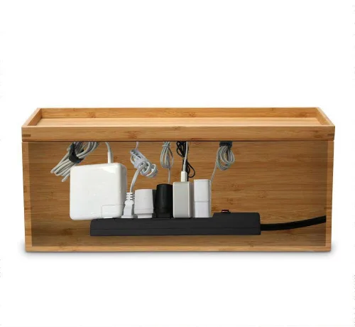 Vista 3 de G.U.S. Organizador de gestión de cajas de cables: oculta regletas de alimentación, cables. Tamaño grande para sala de TV, oficina en casa, trabajo