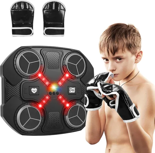 Vista 9 de Máquina de boxeo de música juguetes deportivos para niños y adultos, blanco de perforación inteligente Bluetooth montado en la pared, almohadilla