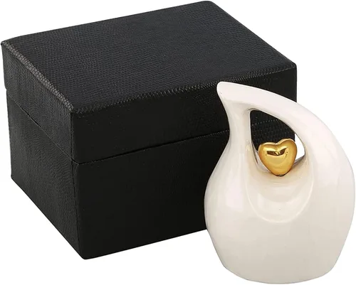 Vista 4 de Urna de recuerdo personalizada para cenizas humanas – Urna conmemorativa de diseño de corazón, pequeña urna de cremación, urna funeraria