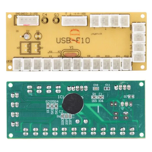 Vista 5 de Placa de circuito del controlador del juego del codificador USB para los juegos de lucha de la PC, asamblea del tablero de control del joystick