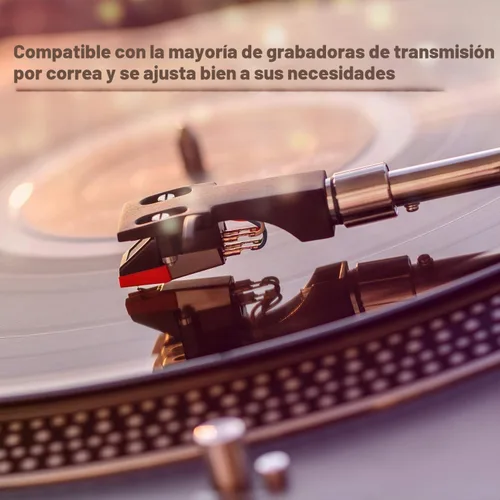 Vista 5 de 5 piezas de correa para tocadiscos con 5 piezas de aguja para tocadiscos, reemplazo de diferentes especificaciones, correa de goma para grabadora