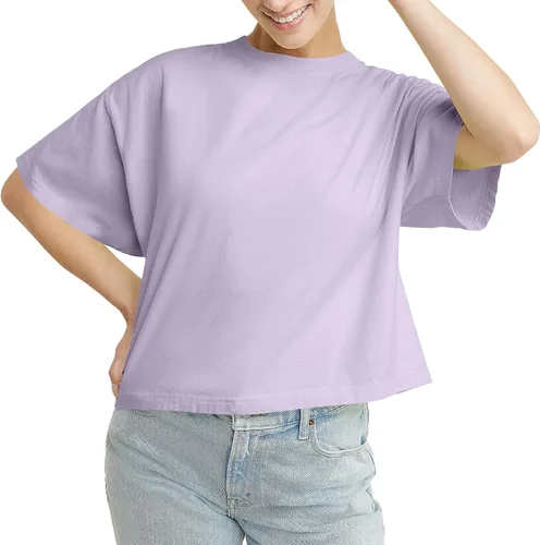 Vista 4 de Hanes Camiseta corta para mujer con cuello redondo para mujer