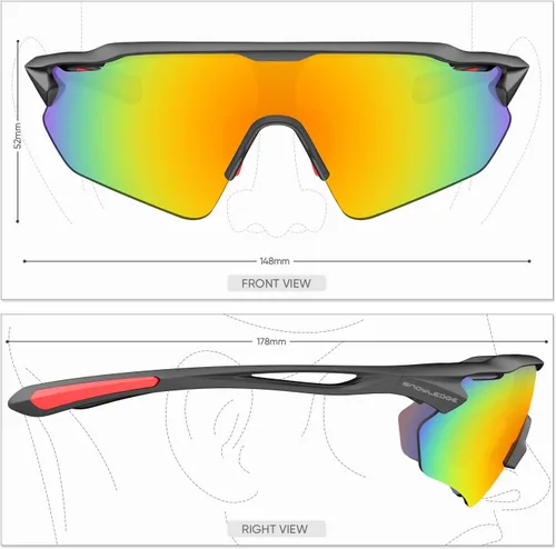 Vista 11 de Lentes de sol polarizados para ciclismo con 5 micas UV400, con armazón TR90.